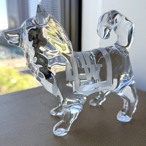 Baccarat Crystal Husky Dog Figurine Paperweight Washington State University - Picture 1 of 12